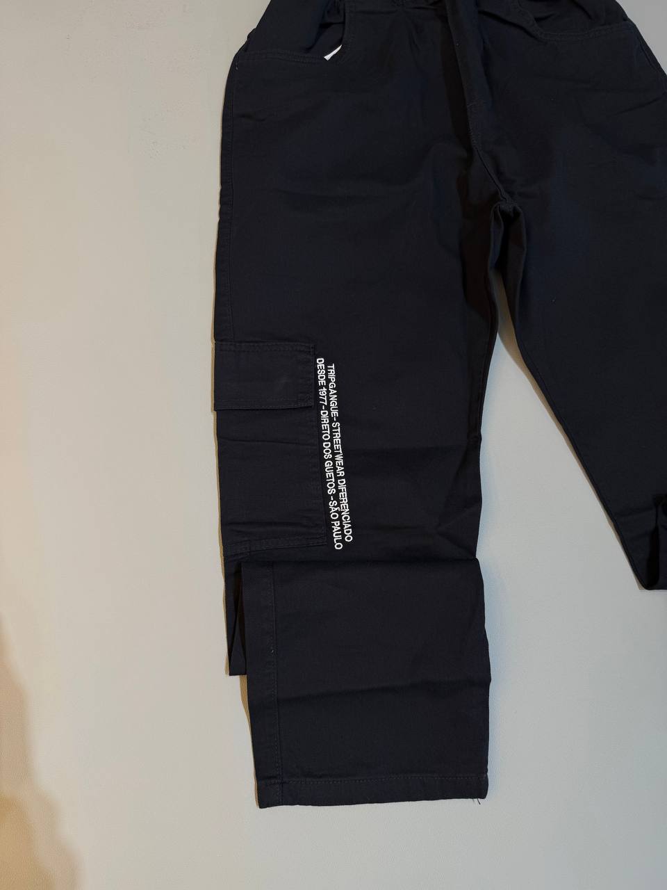 Calça Jeans Cargo - Preta