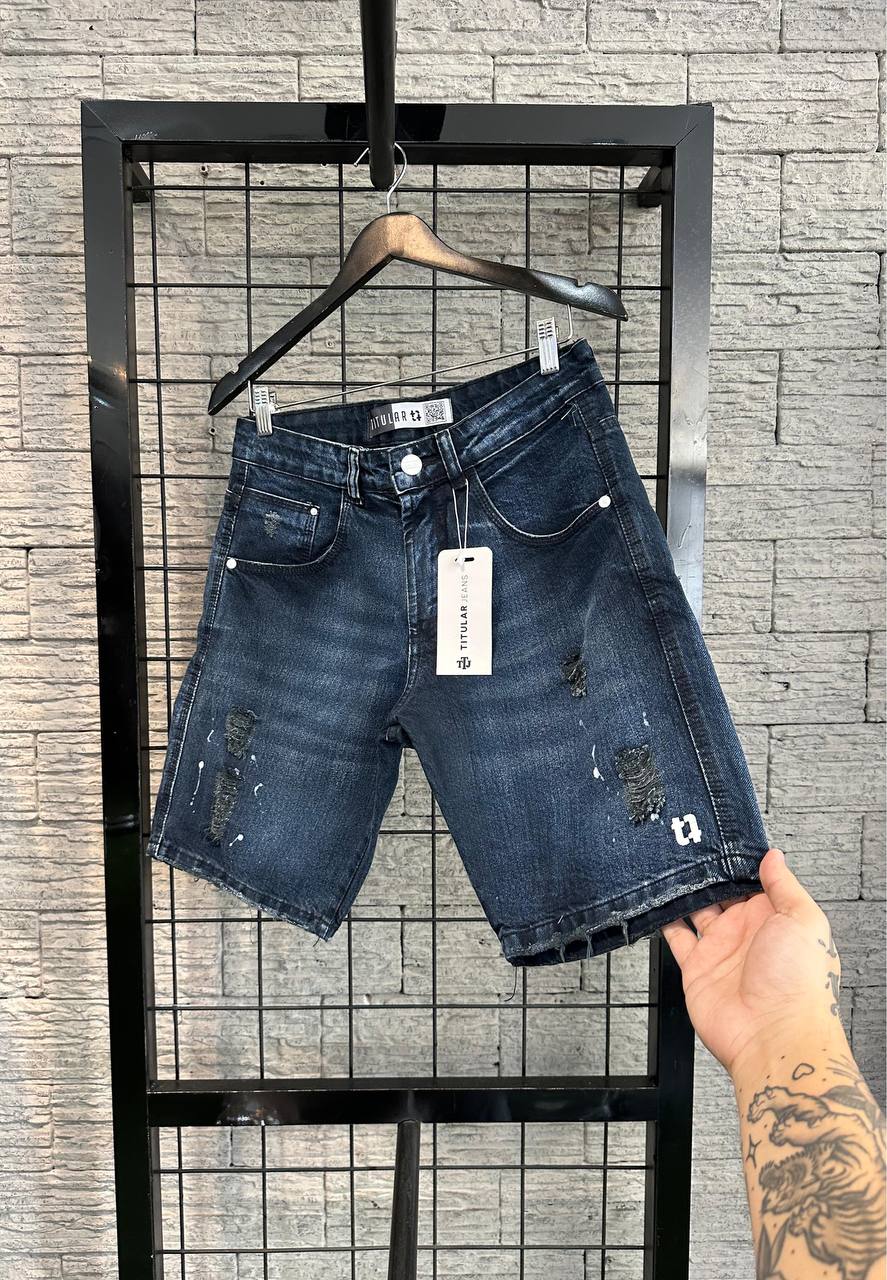 Bermuda Jeans - Azul Escuro