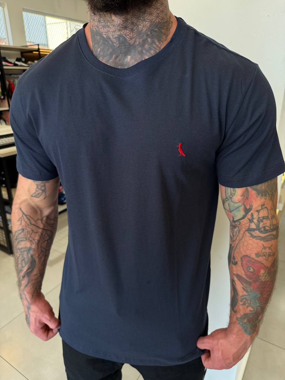 Camiseta Reserva - Azul/Vermelho