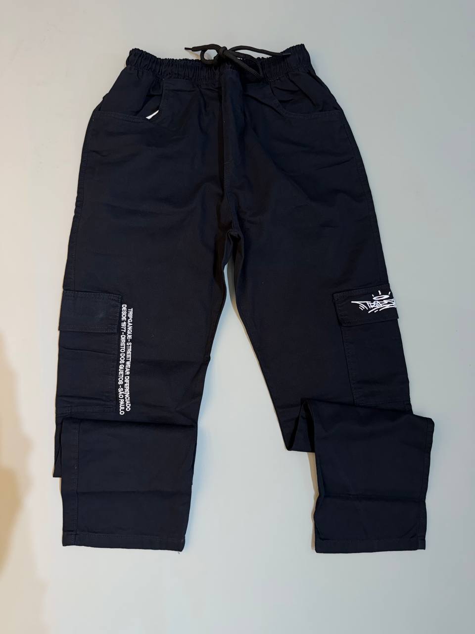 Calça Jeans Cargo - Preta