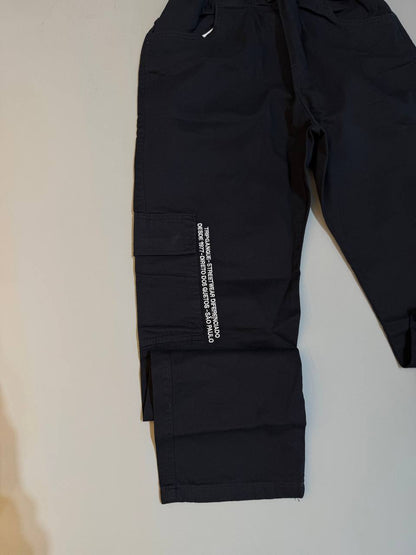 Calça Jeans Cargo - Preta